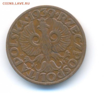 Польша, 5 грош 1939 г. - 5 грош 1939 Польша 2