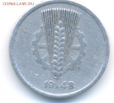 ГДР, 5 пфеннигов 1948 г. - 5 пф ГДР 1948 2