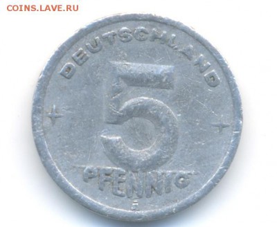 ГДР, 5 пфеннигов 1948 г. - 5 пф ГДР 1948 1