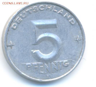 ГДР, 5 пфеннигов 1952 г. - 5 пф ГДР-1