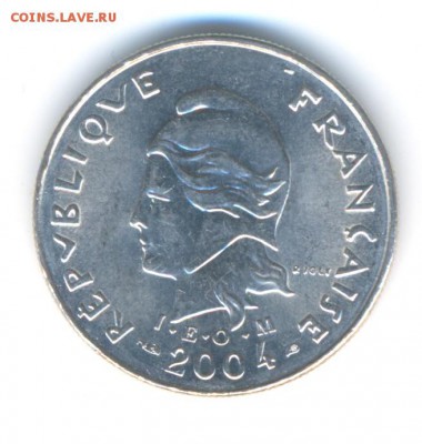 Новая Каледония, 10 франков 2004 г. - 10 фр.Но.Калед-2004 2