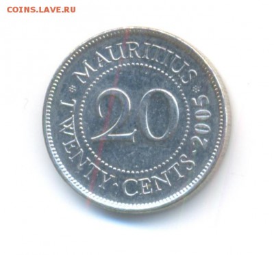 Маврикий, 20 центов 2005 г. - 20 цент 2005 Маврикий 1