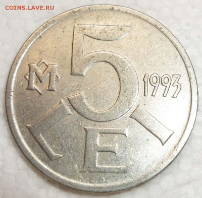 Молдова, 5 лей 1993 года   до  4.02.2018 г. - 23