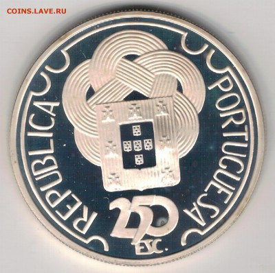 Ag ПОРТУГАЛИЯ 250 ЭСКУДО 1988 ОЛИМПИАДА 08.02 В 22Ч (Д524) - 5-п250а