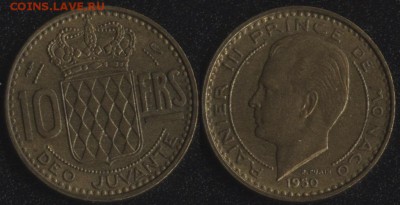 Монако 10 франков 1950 до 22:00мск 9.02.18 - Монако 10 франков 1950