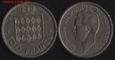 Монако 100 франков 1956 до 22:00мск 9.02.18 - Монако 100 франков 1956