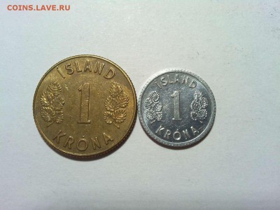 2 шт. по 1 кроне Исландии, 1971-78гг., до 10.02.18г. - IMG_20180128_132059_thumb