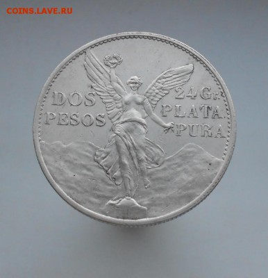 Мексика 2 песо 1921 XF 100 лет независимости Серебро Крона - meksika_2_peso_1921_xf_100_let_nezavisimosti_serebro_krona_shajba