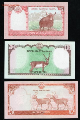 НЕПАЛ 5,10,20 РУПИЙ 2016-2017 UNC - 3 001