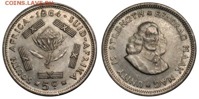 C 0 руб, Южн. Африка, 5 цент, 1964; до 10.02 22-00 МСК - 5c1964.JPG