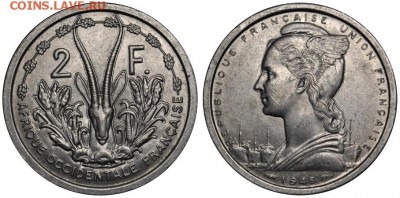 С 0 р, Франц. Зап. Африка, 2 франка, 1948; до 10.2 22-00 МСК - 2f1948.JPG