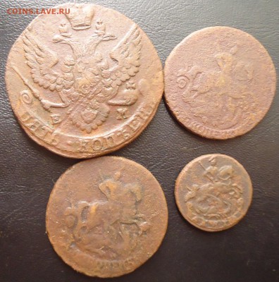 деньга 1789. 2 копейки 1765-66.  пятак1788 - DSC02420.JPG