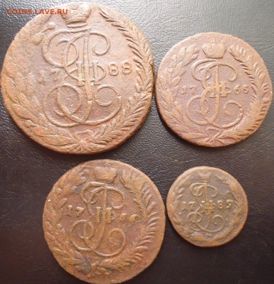 деньга 1789. 2 копейки 1765-66.  пятак1788 - DSC02421.JPG