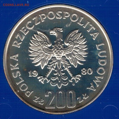 Ag Польша 200 злотых 1980 Казимир I до 12.02 в 22.00 (Е564) - 5-п200з80а