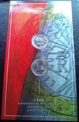 Франция 1 евро+1 франк 2001 буклет ФИКС 13.02 - 5