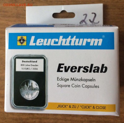 Капсулы для монет Leuchtturm Everslab 5 штук 09.02.2018 22:0 - 27.4