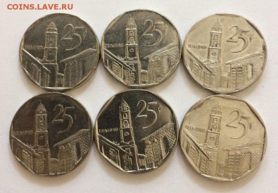 Куба, 25 сентаво 6 штук разные с рубля 09.02.2018 - 25