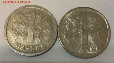 Финляндия.1 марка 1989М; 1976К с рубля 09.02.2018 - 1маркк
