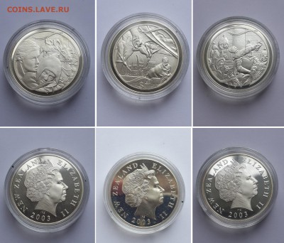 Новая Зеландия 2003, набор, 6 шт., Ag, пруф. До 11.02.18. - набор Нов. Зелан. 2003  2