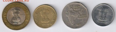 ИНДИЯ - 1 , 2 , 5 и 10 ( БИМ. ) рупий до 15.02.2018г 21-00 - 1 ИНДИЯ - 4 шт00
