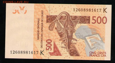 СЕНЕГАЛ 500 ФРАНКОВ 2012 UNC - 1 001