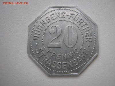 Германия Нюрнберг-Фюрт трамвайный жетон 20 пфеннигов до 17.2 - IMG_4170