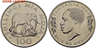 Танзания 100 шиллингов 1986 Природоохрана Слон Фауна - tanzanija_100_shillingov_1986_prirodookhrana_slon_fauna
