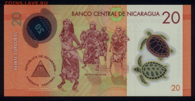 Никарагуа 20 кордоба 2014 (полимер) unc 19.02.18 22:00 мск - 2