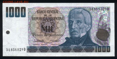 Аргентина 1000 песо 1983-1985 unc 19.02.18 22:00 мск - 2