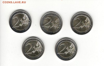 2-евровые монетки 2009, 2011, 2017 по ФИКС цене - 2 евро Б