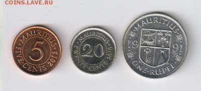 МАВРИКИЙ - 5 и 20 центов, 1 рупия до 21.02.2018г 21-00 - МАВРИКИЙ - 3 шт01