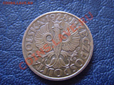 Польша 5 грошей 1928 с отслоением плакировки - LPIC9351.JPG