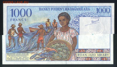 Мадагаскар 1000 франков 1994 unc до 21.02.18 22:00 мск - 1