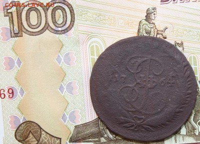 2 копейки 1764 ЕМ,перечекан с 4-х копеек,гурт надпись - IMG_1253.JPG