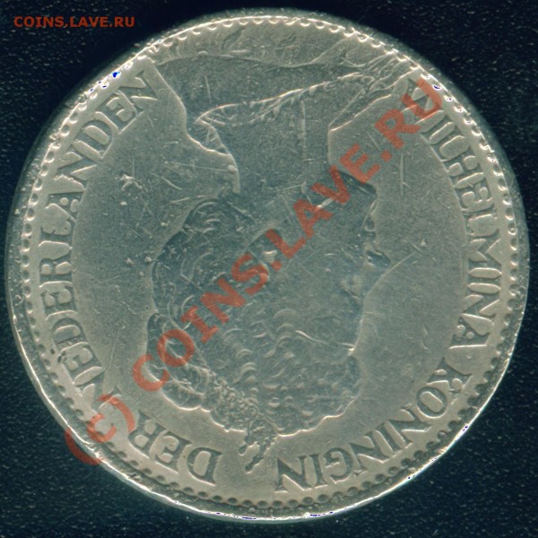 1 гульден 1915 г в серебре - 1 гульден 1915 л.с. поворот на 180 градусов.JPG
