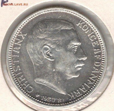 Ag ДАНИЯ 2 КРОНЫ 1930 ЮБИЛЕЙ ДО 22.02.2018 В 22.00МСК (Е407) - 5-д2
