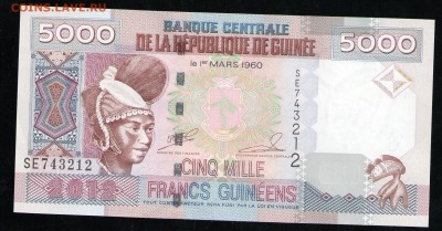 ГВИНЕЯ 5000 ФРАНКОВ 2012 UNC - 3 001