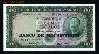 Мозамбик 100 эскудо 1961 unc до 23.02.18 22:00 мск - 2