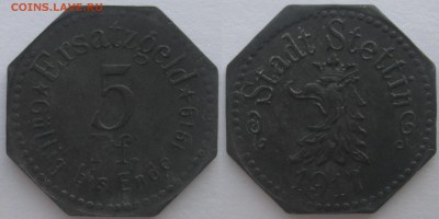 Нотгельды Германии. Обзорная тема. - 5 пф. 1917г. Штеттин.JPG