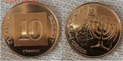 С рубля- Израиль- 10 агорот, 2017 год.-UNC- 21.00 мск 25.02 - Израиль 10 агорот- 2017-фото-2
