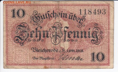 Нотгельд-Блайхероде 10 пфеннигов 1918 г. до 25.02 в 22.00 - IMG_20180219_0018