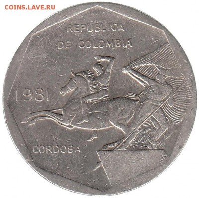 Колумбия 10 песо 1981 до 23.02 в 22.00 - ж