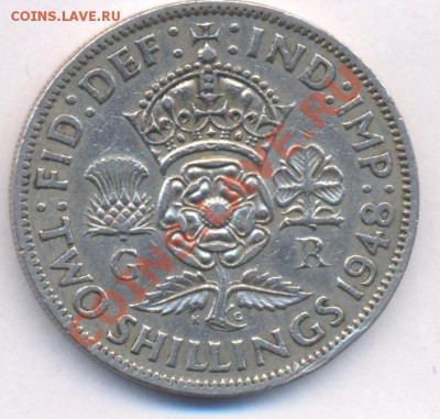 Великобритания 2 шиллинга 1948 г. До 7.04.11 г. 20-00 МСК. - 2 шиллинга.1