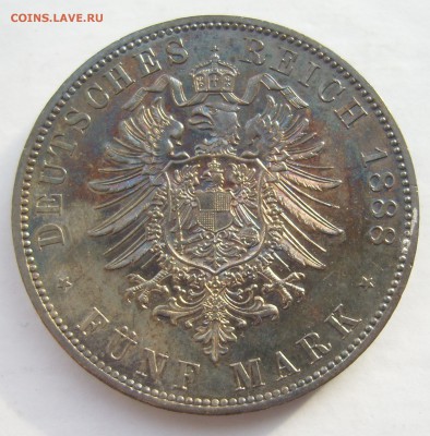 5 марок 1888 Фридрих. Оценка для дальнейшей продажи. - реверс3