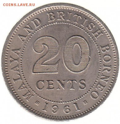 Борнео 20 центов 1961 до 23.02 в 22.00 - tt