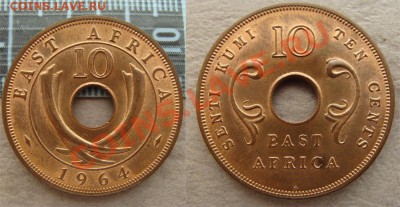 - Великобритания Вост. Африка 10 центов 1964 UNC- до 8.04.11 - 10 ц В Афр1964