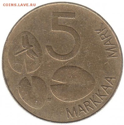 Финляндия 5 марок 1993 до 23.02 в 22.00 - шщ