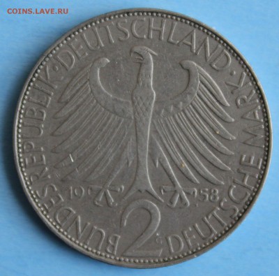 С 1 РУБ. ГЕРМАНИЯ 2 марк 1958г. "G " МАКС ПЛАНК до 27.02 - IMG_1075.JPG
