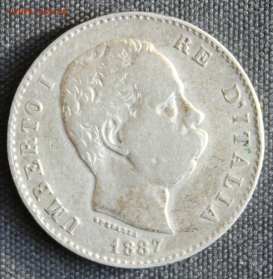 С 1 РУБ. ИТАЛИЯ 1 лира 1887г. УМБЕРТО-I  до 28.02 в 22-00 - IMG_1132.JPG