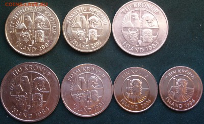 кроны Исландии 100, 50, 10, 10, 5, и 1, 1 - 20180224_105858~2